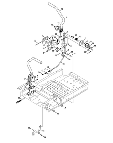 Controls Diagram and Parts List for Z-FORCELZ54 (17AIDAGC-17AIDAGC010)(2014) Cub Cadet Lawn Tractor